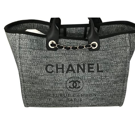 grey chanel deauville|chanel deauville tote price leather.